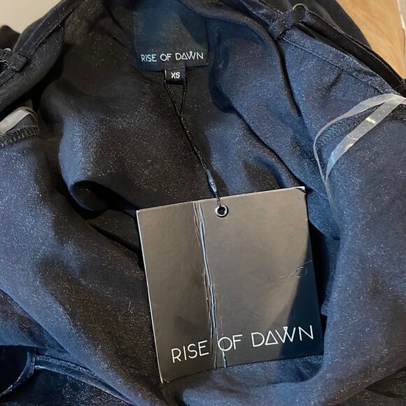 Rise of Dawn Spaghetti Strap Slip Maxi Dress Black Shimmering Size XS NWT - Picture 9 of 13